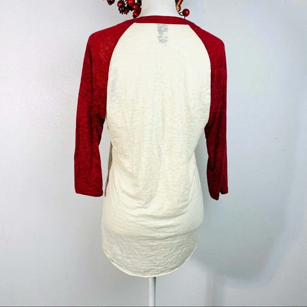 Santa Claus is Coming to town boutique bling burn out baseball tee medium - Picture 8 of 15